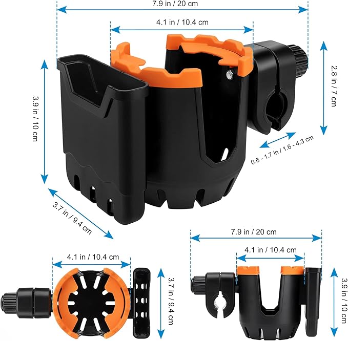 Accmor Stroller Cup Holder with Phone Holder, Universal Cup Holder, Bike Cup Holder, 360° Rotatable Large Caliber Drinks Holder for Stroller, Bike, Wheelchair, Walker
