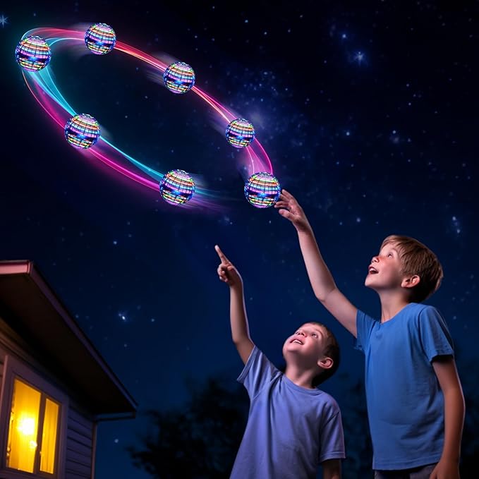 Flying Orb Ball (Blue, 2025 Upgraded) with Dazzling Lights, Magic Hover Spinner, Cool Boomerang Drone, Floating Cosmic Globe, Kids Toys Gifts for 6 7 8 9 10 Year Old Boys Girls