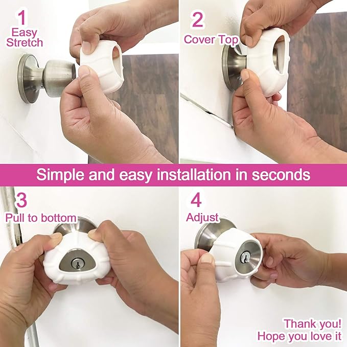 Enjoy Cover - 2 Pack Silicone Door knob Grips Maximum Grip Nonslip Arthritis & Senior Living Aids Grippy Easy Open Fits All Door Knob Universal Size Decorative (Camo Green)