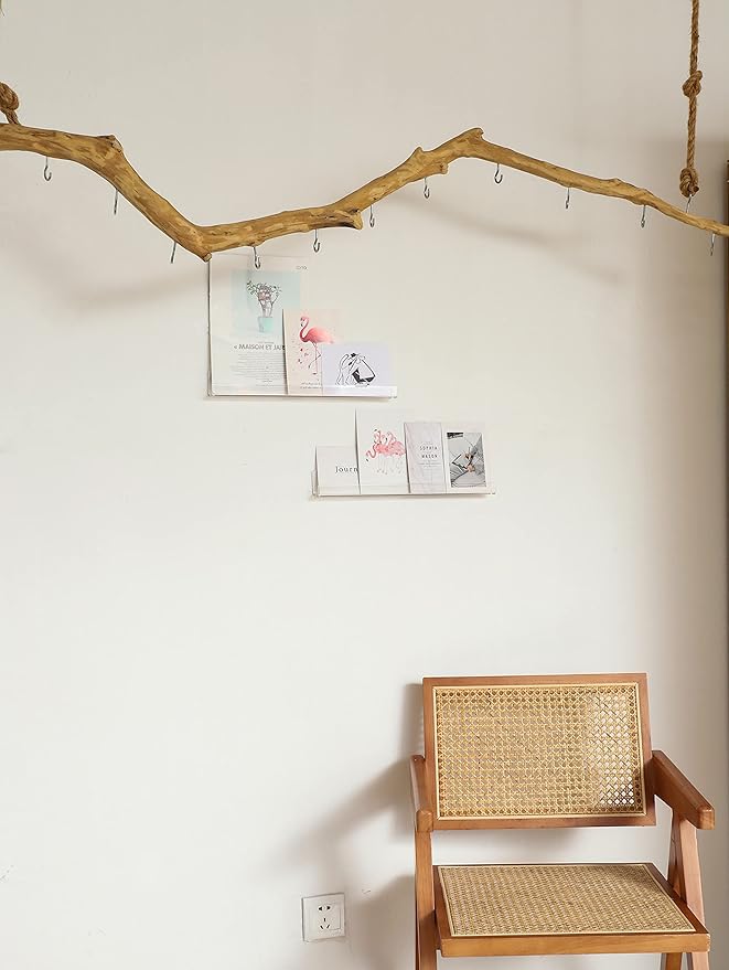 IEEK 6 PCS Acrylic Invisible Floating Bookshelf for Kids Room,15 inch Modern Picture Ledge Display Toy Storage Wall Shelf Vinyl Record Shelf U Shelves Storage Rack