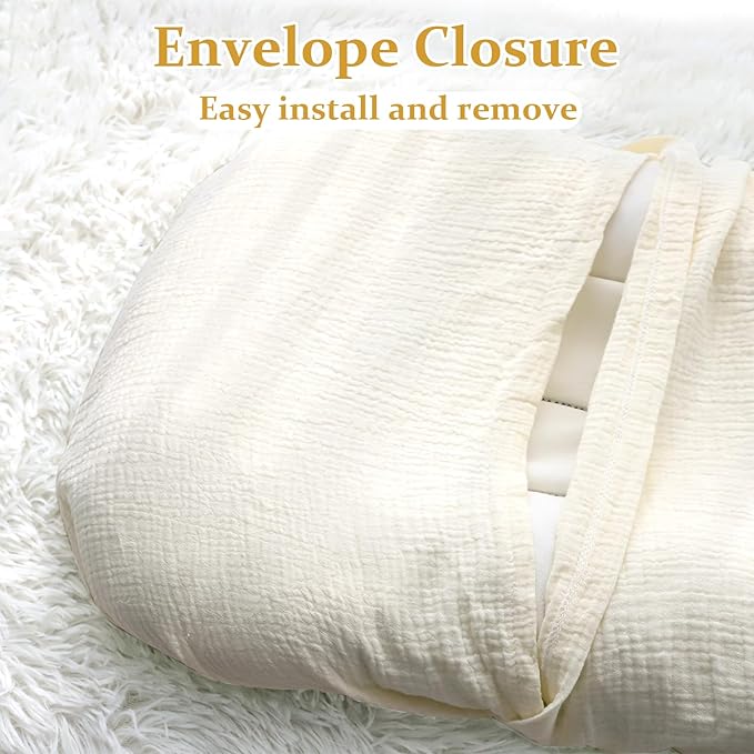 Hooyax Muslin Baby Lounger Cover, 100% Cotton Durable Newborn Lounger Cover, Soft and Breathable Infant Lounger Cover for Boys Girls, Covers Only (Yellow)