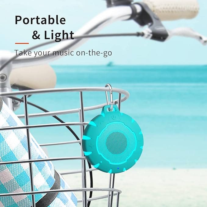 HEYSONG Waterproof Shower Bluetooth Speaker, Durable & Portable with Clear Sound, Ideal for Shower, Pool, Beach & Kayaking – Great Gift for Girls, Women & Men