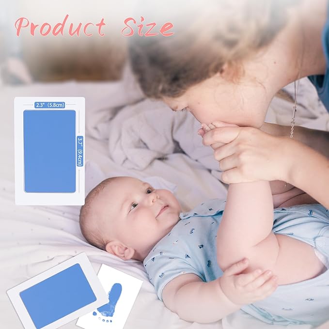 4-Pack Baby Footprint Kits,Inkless Hand and Footprint Kit,Clean Touch Baby Handprints and Footprints Kits,No Mess Ink Pad for Baby Hand and Footprints,Baby Shower Gifts for New Moms