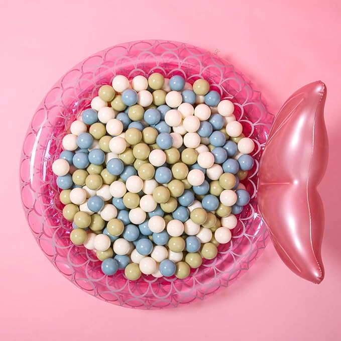 GOGOSO Balls for Ball Pit - Plastic Ball for Toddlers 1-3, Baby Kids Ball Pool Decoration,Creamy Green+Creamy Blue+ Soft White,200pcs