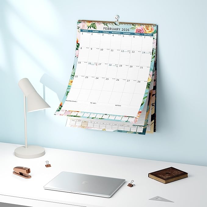 2025 Calendar, Wall Calendar 2025-2026 (17"x22") with Lines, Monthly Calendar from Jul 2025 to Dec 2026, 18 Month Vertical Large Monthly Family Calendar 2026 for Wall, Calendario 2026