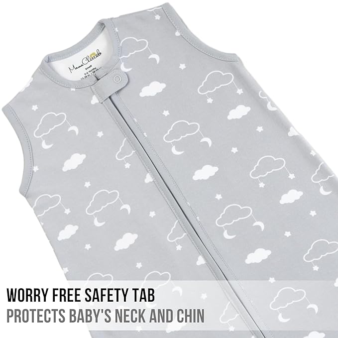 Mama Cheetah Baby Sleep Sack 0.5 TOG, Organic Cotton Baby Wearable Blanket with Two-Way Zipper, Swaddle Transition Baby Sleeping Bag for Newborn Infant Toddler Boy Girl, 0-6 Months