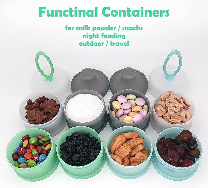 Baby Formula Dispenser, Formula Container, Portable Milk Powder Dispenser Container, Baby Feeding Travel Storage Container, Non-Spill Stackable Baby Snack Storage Container, BPA Free, 2 Packs