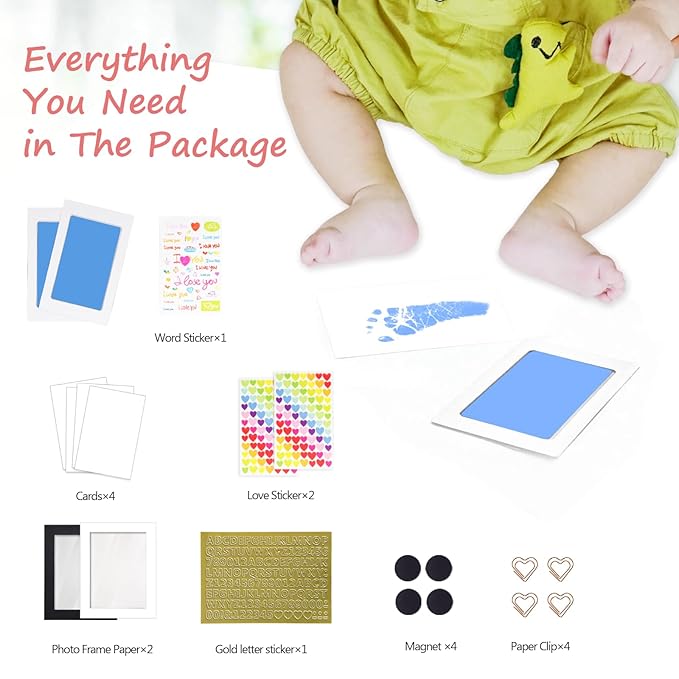 Inkless Baby Hand and Footprint Kit,Clean Touch Ink Pad for Baby Footprint Kit,No Mess Dog Paw Print Kit,DIY Footprint Ink for Baby Keepsake Gifts for Boys and Girls