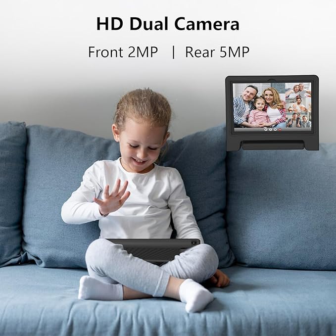 JREN Tablet for Kids｜10 Inch Kids Tablet Android 14｜Octa-core｜64GB｜WiFi ｜Bluetooth｜Parental Control｜Children Content｜Children Toddler Black