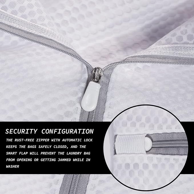 4Pcs Durable Honeycomb Mesh Laundry Bags for Delicates Reusable Wash Bag(1XX-Large 24 x 24 Inches,1X-Large 20 x 24 Inches,1 Large 16 x 20 Inches, 1 Medium 12 x 16 Inches)