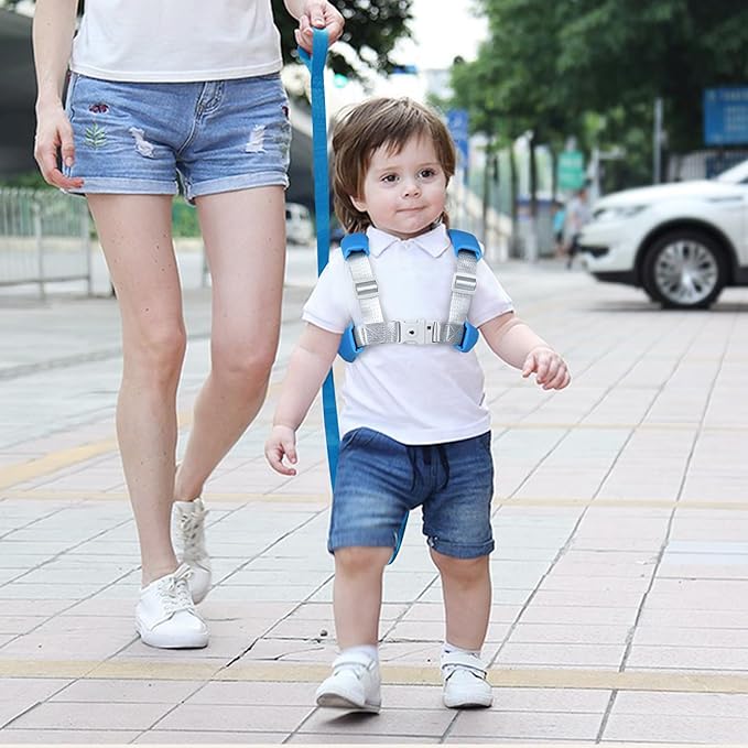 Accmor 3 in1 Toddler Harness Leash, Soft Kid Harness with Anti Lost Wrist Link, Baby Leash, Leash for Toddlers, Child Walking Harness Kids Leash Wristband Rope Belt with Lock for Baby Boys