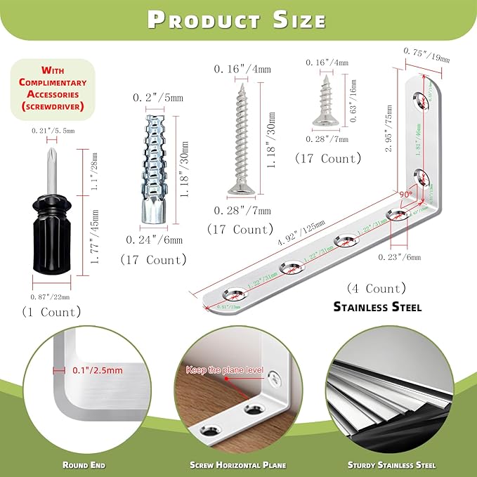 Furniture Anchors, Anti Tip Furniture Wall Anchor for Baby Proofing, Prevent Falling Furniture (Fixed 4 Items II)