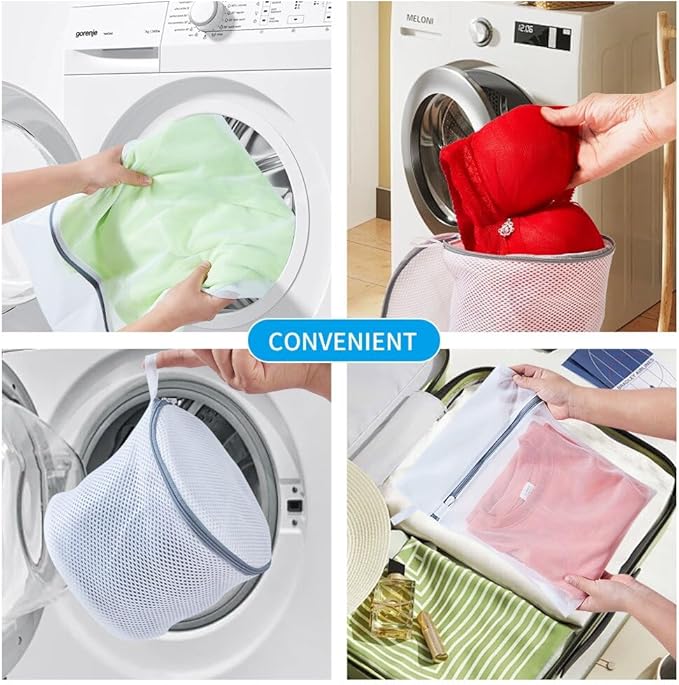 3Pcs Mesh Laundry Bags for Washing Delicates,with Upgrade the hanging ring,lingerie bags for washing delicates,Travel bag (1 Large 16x20,1 Medium 12x16,1 bra laundry bag)
