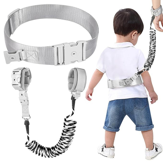 Accmor Toddler Waist Leash Belt, Reflective Baby Anti Lost Wrist Link, Kids Walking Harnesses Children Wristband Tether Leashes with Lock for Boys Girls Ages 1-4 to Outdoor Travel (Black)