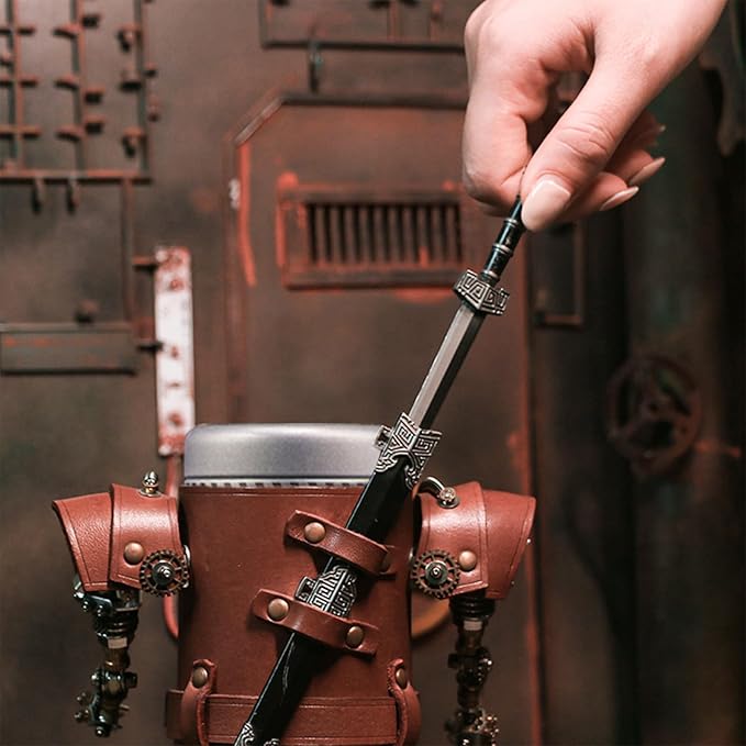 Adult 3D Metal Puzzle, Steampunk Style Pen Holder Metal Model Set, 3D Metal Puzzle Mechanical Pen Holder Building Blocks, DIY Mechanical Model Set, a high-end Gift for Men