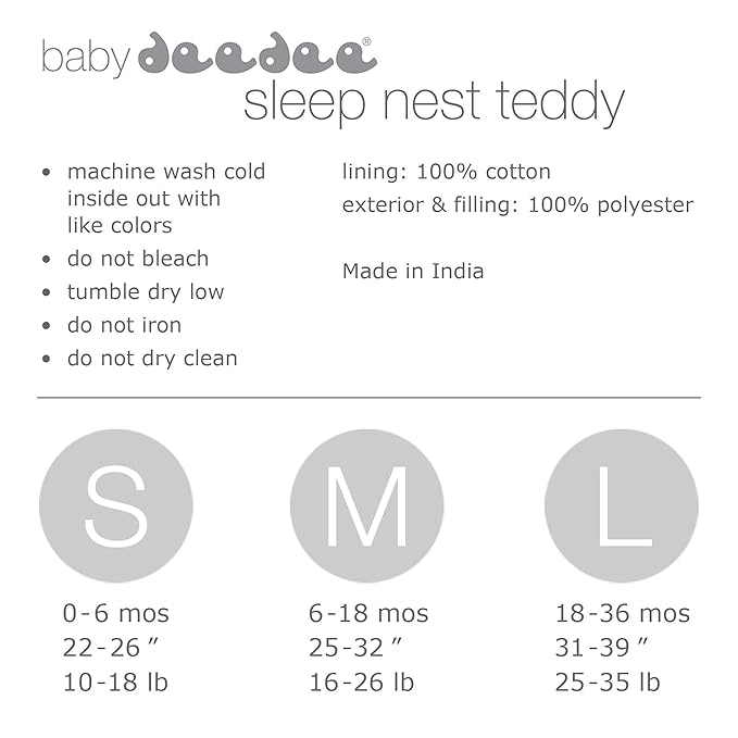 baby deedee Sleep Nest Teddy Baby Sleeping Bag, Fuzzy Dino, Small (0-6 Months)