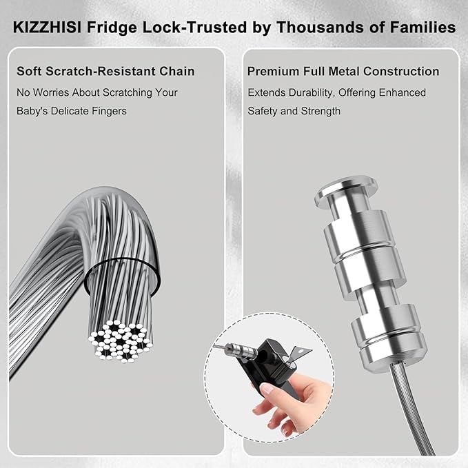 Fridge Lock (2 Pack),Refrigerator Lock with Keys,for Fridge, Cabinet Locks, Drawers, Dishwasher, Toilet and Child Safety Cabinet Locks, 3M Adhesive No Drilling (Black)