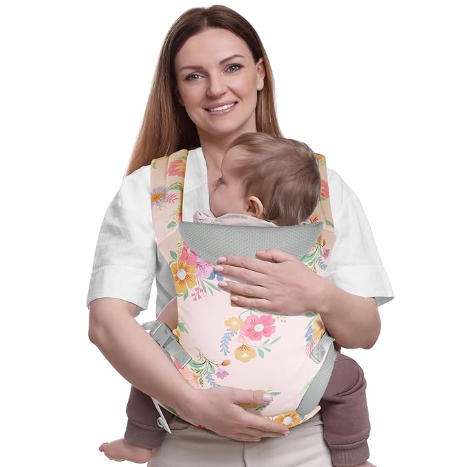 Baby Carrier Newborn to Toddler, Ergonomic Adjustable Toddler Carriers for 7-66 Lbs, Cozy Lightweight Infant Carrier with Neck Support, Baby Holder Carrier with Lumbar Support for Mom Dad