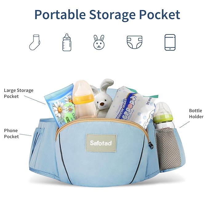 Baby Carrier with Hip Seat,Ergonomic M Position 6in1 Baby Carrier Newborn to Toddler,Head Support and Breathable Mesh Newborn Carrier,Adjustable Baby Holder Carrier for Dad&Mom-Blue