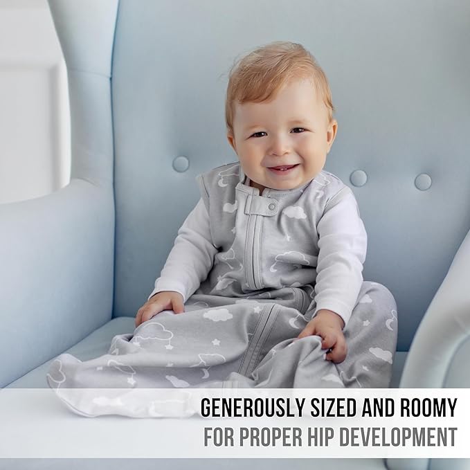 Baby Sleep Sack 1.0 TOG, Organic Cotton Baby Wearable Blanket with Two-Way Zipper, Swaddle Transition Baby Sleeping Bag, All-Season Sleep Sack for Newborn Infant Toddler Boy Girl, 2-Pack, 18-24 Month