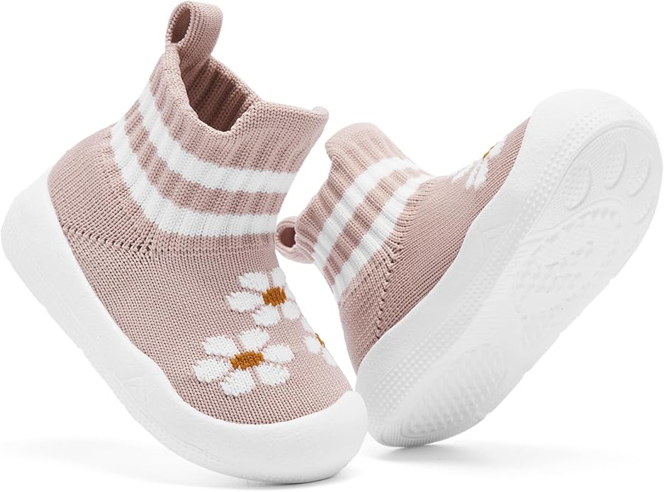 Engtoy Baby Shoes & Socks - Non-Slip Breathable Slippers with Soft Rubber Sole - Baby Boys & Girls Slip On Sneakers