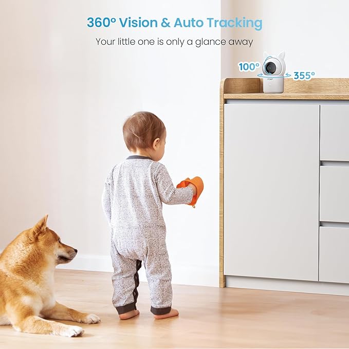 ieGeek Baby Monitor with 2 Cameras, Split-Screen Video Baby Monitor with Audio and 1080P Camera 4.3" Screen - Night Vision, Two-Way Talk, Cry & Motion Detection, Pan-Tilt-Zoom via Screen and Free APP