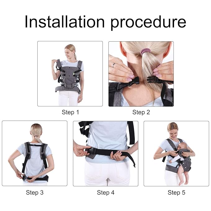 Baby Carriers Newborn to Toddler,Baby Carrier Wrap,Cozy Baby Holder Carrier Lightweight,Adjustable Baby Sling Support Carriers for Infant 7-45lbs Girl and Boy -All Positions,Shower Gift -Grey