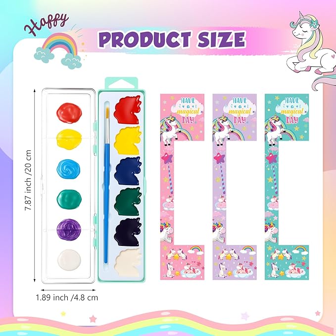 24 Pcs Unicorn Style Watercolor Painting Set 8 Washable Colors With Brush Watercolor Painting Set Gift Party Supplies Back To School Party Gift Exchange
