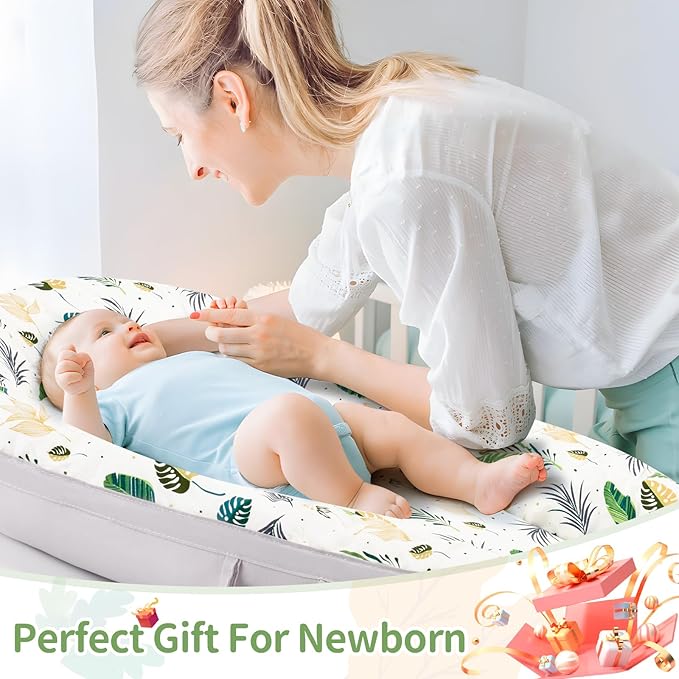 Baby Lounger- Baby Nest for 0-24 Months, Ultra Soft Organic Cotton Breathable & Portable Baby Lounger, Baby Lounger Pillow for Newborn