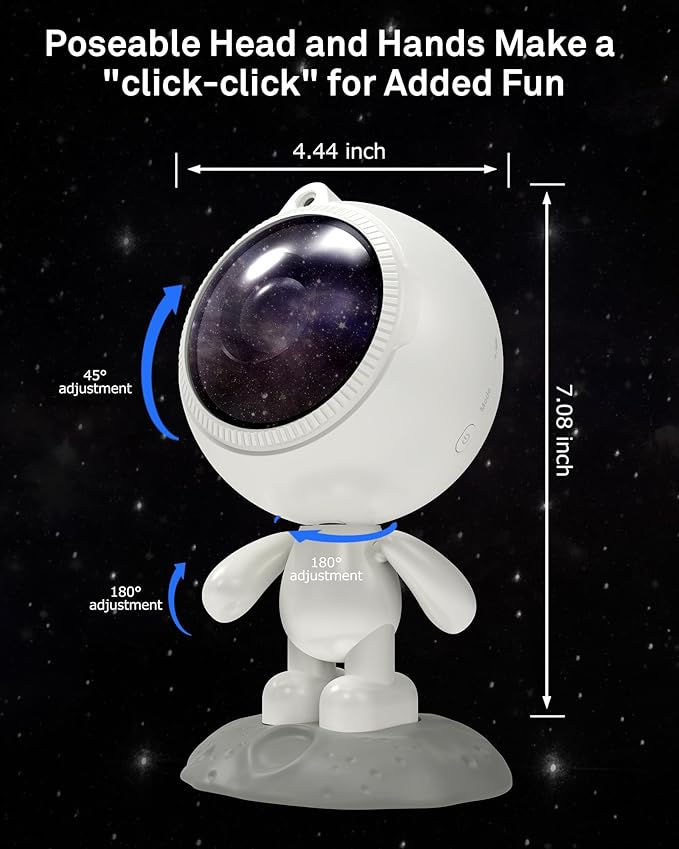 AIRIVO Dreamers Star Projector,Astronaut Galaxy Projector Bluetooth Speaker with Remote,White Noise,Interactive Posture Adjustment,Room Bedroom Decor,Birthday Christmas Gifts for Kids Adults