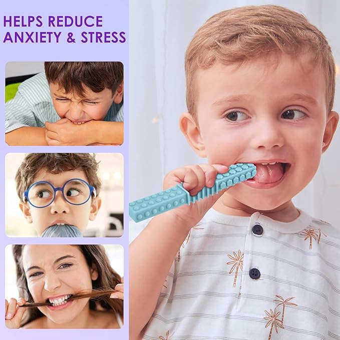 ERKOON 5 Pack Sensory Chew Toys for Autistic Children, Silicone Chewy Tubes Teething Tubes for Autism, ADHD, SPD, Chewies with Special Needs, Oral Motor Chewy Tool for Sensory Kids