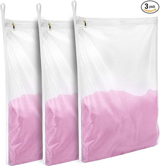 GOGOODA Delicates Laundry Bags, Fine Mesh Wash Bag for Lingerie, Underwear, Bra, Silk, Socks with Hanging Loop