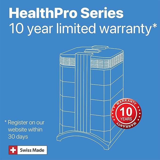 IQAir HealthPro Compact XE Air Purifier - Compact HyperHEPA Fration for Rooms up to 1240 sq ft - Allergens, Smoke, Dust, Mold, Pet Dander, Swiss Made, WiFi Enabled