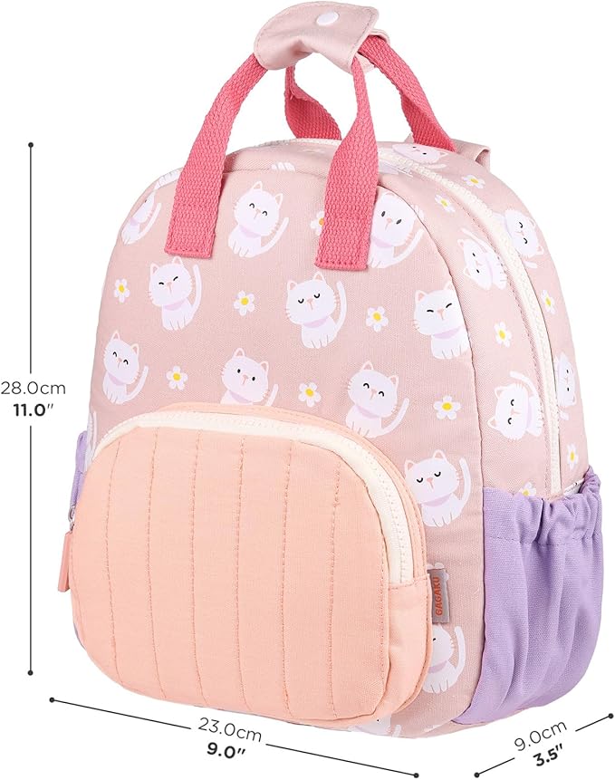 GAGAKU Toddler Backpack for Girls - Kids Mini Backpacks 2-6 years old Cartoon Breathable Comfortable Preschool Backpack for School Travel - Pink Cat