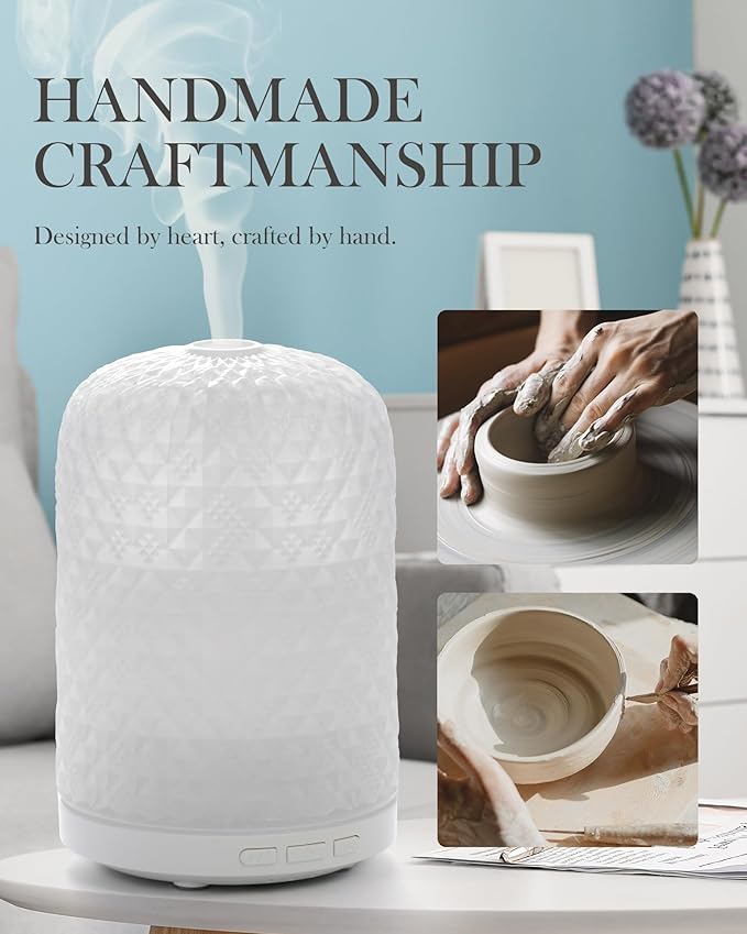 Aromatherapy Diffuser – Ultrasonic Essential Oil Diffuser, Health Night Light, Timer & Auto Shut-Off, BPA-Free, 120ml Diffusers for Home, Office, or Spa