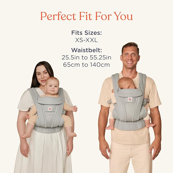 Ergobaby Omni Deluxe Baby Carrier Newborn to Toddler - Breathable Baby Carriers for Summer - All-Position Carrier with Enhanced Lumbar Support & Airflow (7-45 Pounds), Mesh, Serene Blue