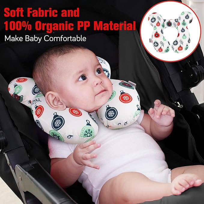 KAKIBLIN Baby Travel Pillow for Head and Neck, Upgraded Baby Support Pillow, Baby Neck Pillows for Car Seat,Pushchair,Travel,(Cross)