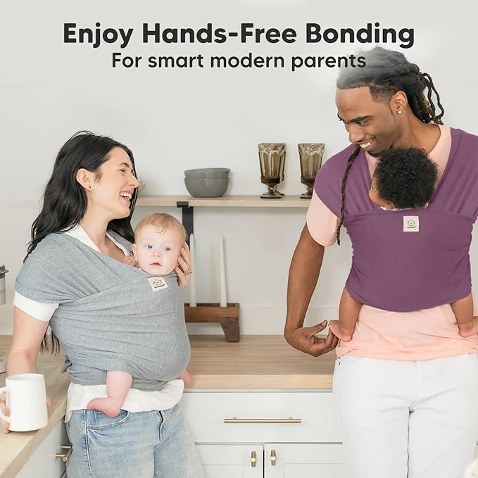 KeaBabies Baby Wrap Carrier - All in 1 Original Baby Carrier Newborn to Toddler Sling, Easy to Wear, Hands Free Bonding, Lightweight, Breathable Infant Wraps (Dark Mauve)