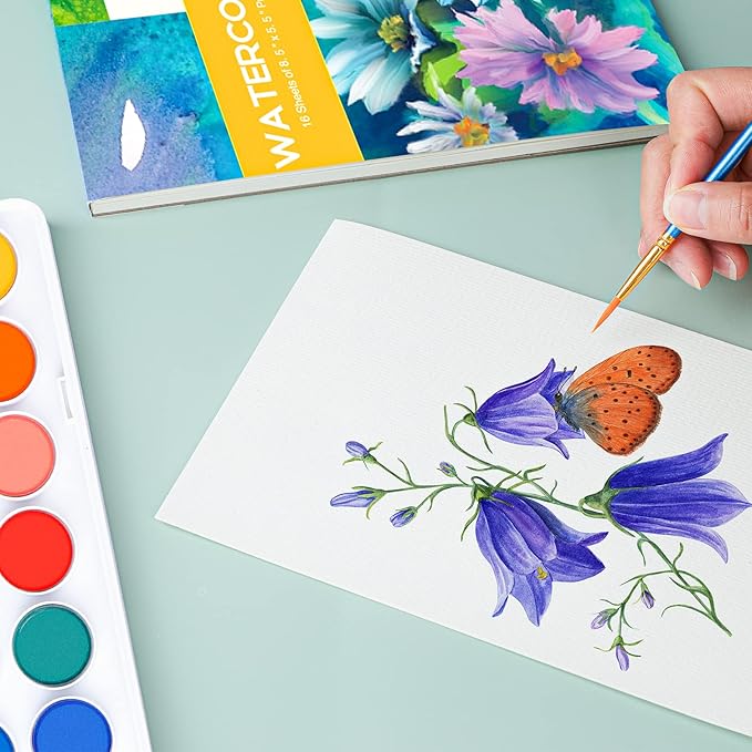 AROIC 65 Pieces Watercolor Paint Set,36 Colors Watercolor,10 Brushes,3 Refillable Water Brush Pens,16 Page Pad(8.5 * 5.5in),Profesional Watercolor Kit for Kids, Adults, Beginners