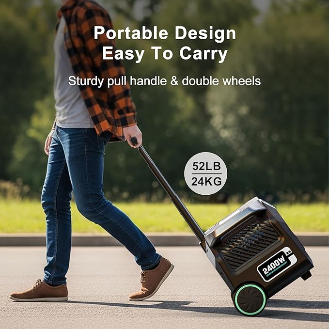 IEE P2400 Solar Generator,2400W/2048Wh Solar power station,1800W Super Fast Charging, LiFePO4 (LFP) Battery,APP Control Emergency Power Station for Home, Camping, RV and Power Outages