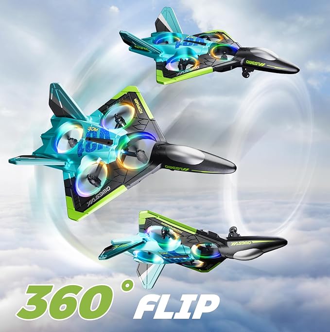 4DRC V31 Foam RC Planes Remote Control Airplanes for Kids Adults 8-16, Remote Control Planes Fighter Jet with Light, 360° Flip Fighter Jet Toy, Gravity Sensing, Stunt Roll, Gifts for Kids Boys