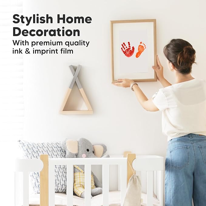 4-Pack Inkless Baby Hand and Footprint Kit - Mess Free Ink Pad for Newborn Keepsake, Dog Nose & Paw Print Kit, Clean Touch Ink Pad for Baby Hand & Footprints, Ideal New Mom Gifts (Halloween, L)