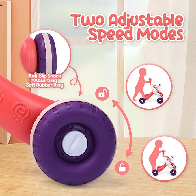 CUTE STONE Baby Walker for Boys Girls, 2 in 1 Sit-to-Stand Learning Walker and Activity Center, Baby Walking Toy, Early Learning Push Toy Gift for Infant