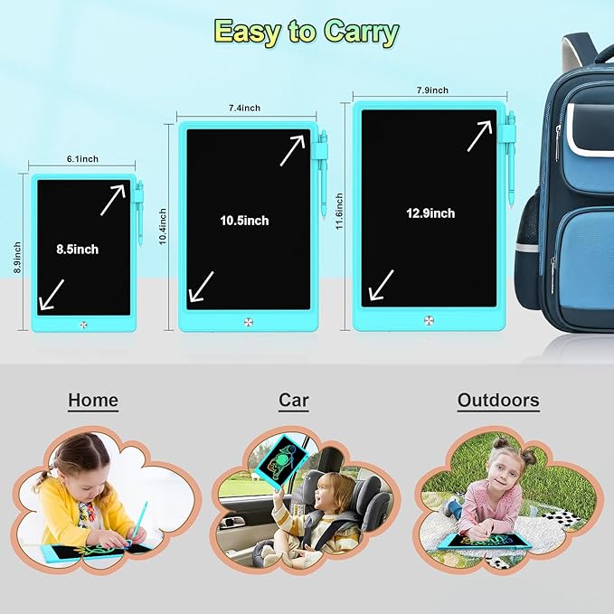 8.5 Inch LCD Writing Tablet for Kids, Colorful Toddler Doodle Board - Erasable Drawing Pad, Educational Learning Toy for Ages 3-8 - Valentine's Day Christmas Birthday Gifts (8.5 Inch, Blue)