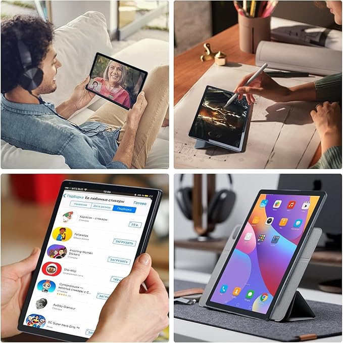 Android Tablet, 10.1 inch Tablets with 1280 * 800 IPS HD Touchscreen, Octa-Core Processor, 10(4+6) GB RAM 128GB ROM, 1TB TF Card Expandable, 5G/2.4G WiFi, BT 5.0,Dual Camera, 2025 US Version