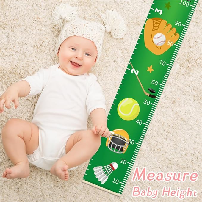 Baby Growth Chart for Wall - Height Chart for Kids Nursery Decor Wall Hanging Measurement Ruler with Black Wood Scroll Toddlers Room Decor Birthday Christmas Gifts for Boys Girls 79"X7.9" (Giraffe)