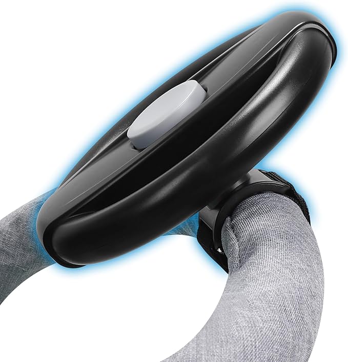 Accmor Stroller Steering Wheel Toy, Pretend Driving Simulated Steering Wheel for Baby Stroller Shopping Carts, Universal Detachable Funny Stroller Shopping Carts Toy Attachment Accessories