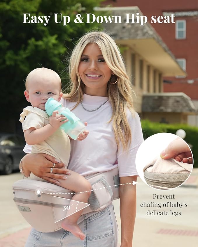 Baby Carrier Pro, MOMTORY Safety-Certified 6-in-1 Ultra Storage Baby Carrier Newborn to Toddler, Front & Back Baby Holder Carrier with Hip Seat, Soft Pink