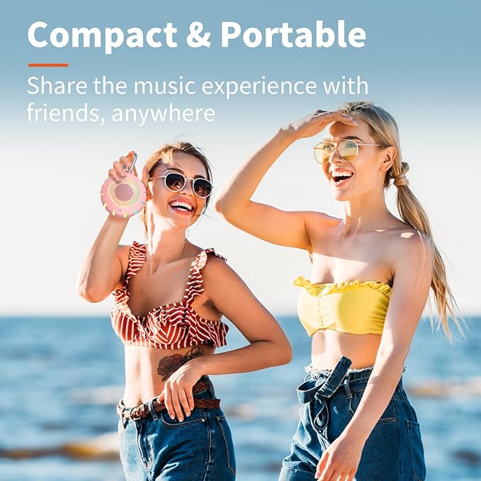 HEYSONG Waterproof Shower Bluetooth Speaker, Durable & Portable with Clear Sound, Ideal for Shower, Pool, Beach & Kayaking – Great Gift for Girls, Women