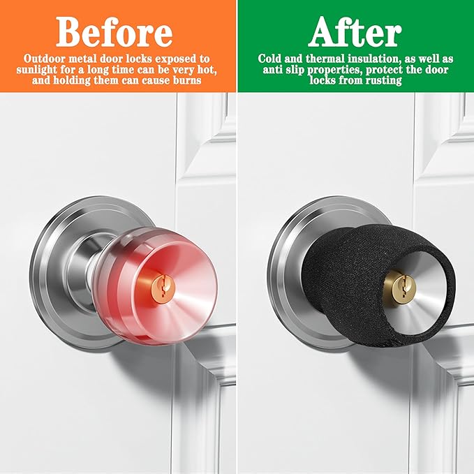 4PCS Round Door Handle Covers - Anti-Scald Door Knob Cushion Cover - Door Handle Protector for Summer and Winter